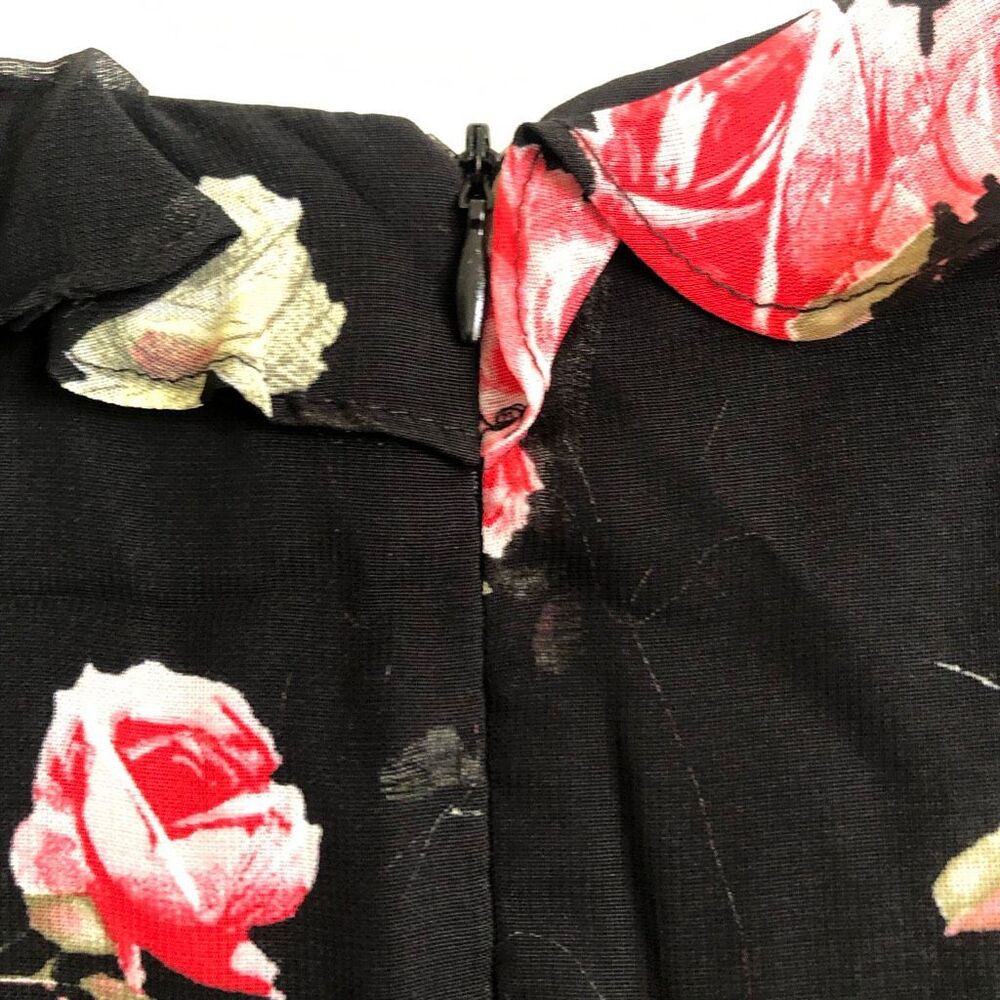 🌹 VTG 90s WHIMSIGOTH ROSE MAXI DRESS 🌹 ruffles floral 3/4 sleeve rayon vintage - Picture 7 of 8